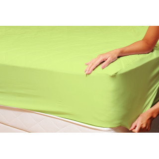 Памучен долен чаршаф с ластик Зелен