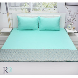 Тюркоазен долен чаршаф от памучен сатен