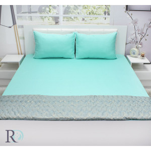 Тюркоазен долен чаршаф от памучен сатен Тюркоазен долен чаршаф от памучен сатен