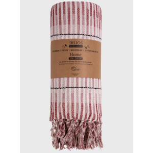 Покривало за легло Home 160х230 см. - червено и екрю Покривало за легло Home 160х230 см. - червено и екрю