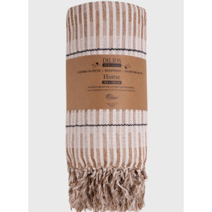 Покривало за легло Home 160х230 см. - кафяво и екрю Покривало за легло Home 160х230 см. - кафяво и екрю