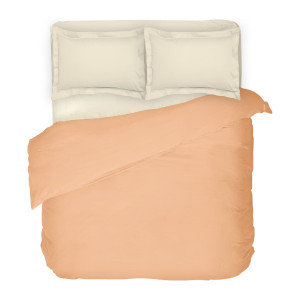 Двуцветен спален комплект, двоен Peach and Ecru Двуцветен спален комплект, двоен Peach and Ecru