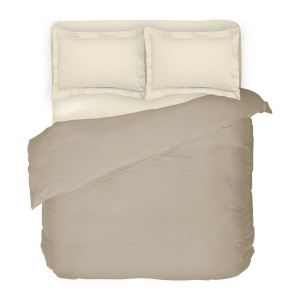 Двуцветен спален комплект, двоен Taupe and Ecru Двуцветен спален комплект, двоен Taupe and Ecru