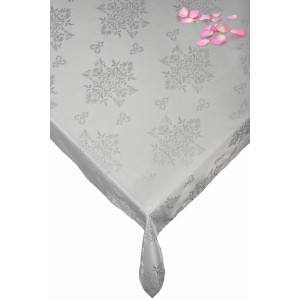 Сива жакардова покривка за маса Сива жакардова покривка за маса