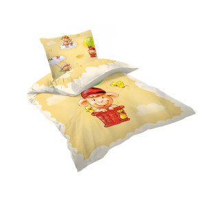 Памучно бебешко спално бельо РАЗХОДКА С БАЛОН - Памук Ранфорс