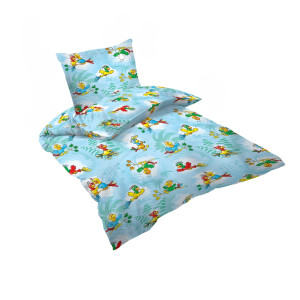 Памучно бебешко спално бельо ПАПАГАЛЧЕТА 2 - Памук Ранфорс