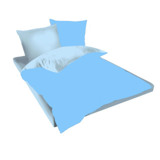 Двуцветен спален комплект в синьо и небесно синьо - Памук Ранфорс