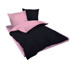 Двуцветен спален комплект в черно и розово - Памук Ранфорс