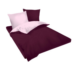Двуцветен спален комплект в пурпурно и бледо розово - Памук Ранфорс