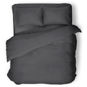Тъмно сив  спален комплект - 100% ранфорс