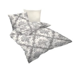 Памучно покривало за спалня с калъфки за възглавница - Флоренция сива