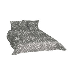Памучно покривало за спалня с калъфки за възглавница - Сиво