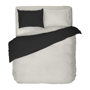 Спален комплект от ранфорс, двоен, Черно и Сиво