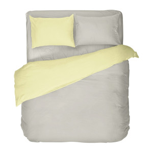 Спален комплект от ранфорс, двоен, Сиво и Жълто
