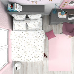 Единичен детски спален комплект Малки звезди - Ранфорс