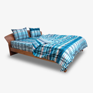 100% Памучен спален комплект Square aqua