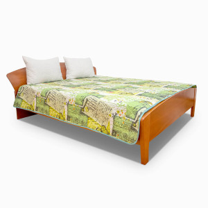 Микрофибърно покривало за легло Зелен винтидж 