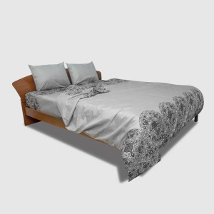 Микрофибърен спален комплект Сива орнаментика