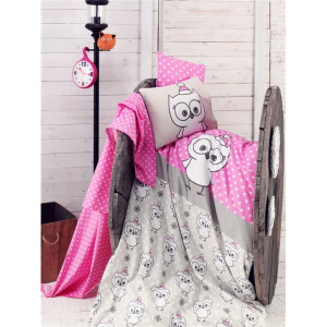 Бебешки памучен спален комплект Сладкото Бухалче - Спално бельо Ранфорс
