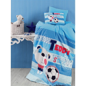 Бебешки памучен спален комплект Мечето футболист - Спално бельо Ранфорс