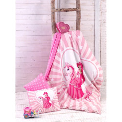 Бебешки памучен спален комплект Розовата принцеса - Спално бельо Ранфорс