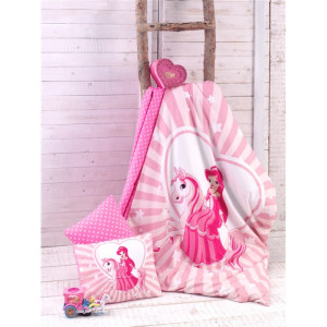 Бебешки памучен спален комплект Розовата принцеса - Спално бельо Ранфорс