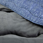 Покривало за легло, двулицево, синьо и сиво