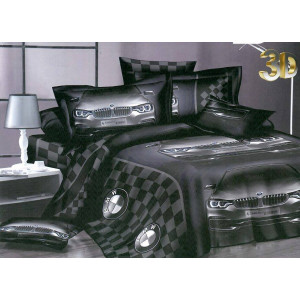 Впечатляващ 3D спален комплект BMW - микрофибър