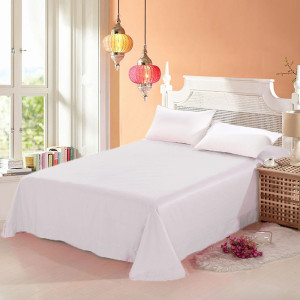 100% памучен чаршаф с калъфки за възглавница WHITE 100% памучен чаршаф с калъфки за възглавница WHITE