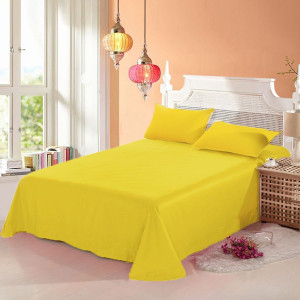 100% памучен чаршаф с калъфки за възглавница YELLOW 100% памучен чаршаф с калъфки за възглавница YELLOW