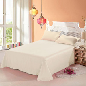 100% памучен чаршаф с калъфки за възглавница CREAM 100% памучен чаршаф с калъфки за възглавница CREAM