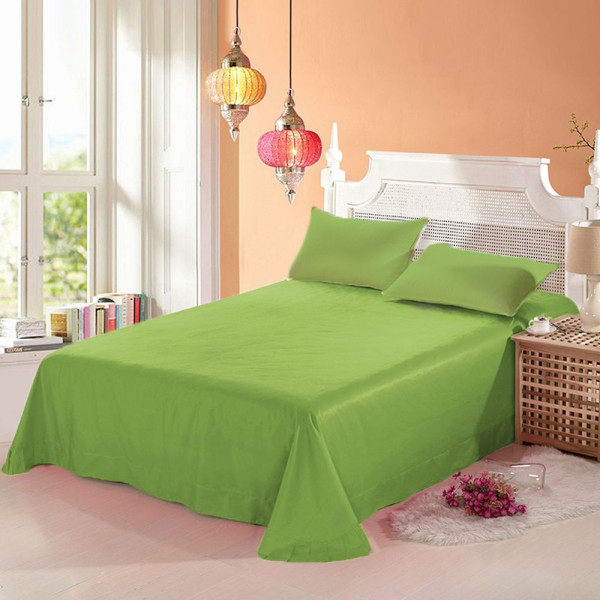 Зелен чаршаф с калъфки за възглавница - 100% Памук