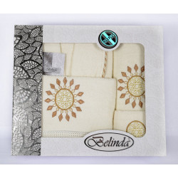 Комплект Луксозен Халат Белинда с 3 Бр. Кърпи цвят Екрю