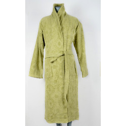 Елегантен Халат цвят зелен със шал яка