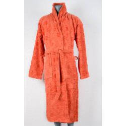 Елегантен Халат цвят червен със шал яка