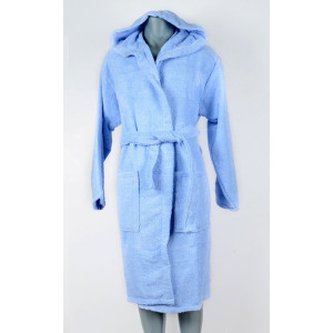 Луксозна серия Халат цвят син със шал яка Луксозна серия Халат цвят син със шал яка