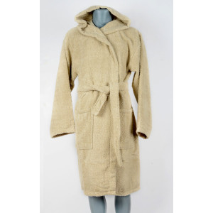 Луксозна серия Халат цвят бежов с качулка Луксозна серия Халат цвят бежов с качулка