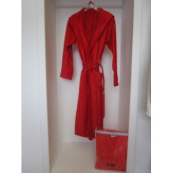 Практичен Халат Серия Кадифе Ladik - Червен цвят