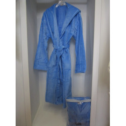 Практичен Халат Серия Кадифе Ladik - цвят СИН