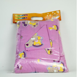 Бебешко спално бельо Ранфорс Сладък Мечо Лилав