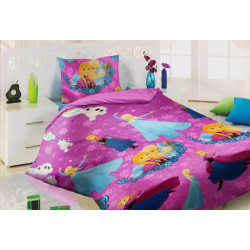 Детски памучен спален комплект - Приключенията на Ана и Елза