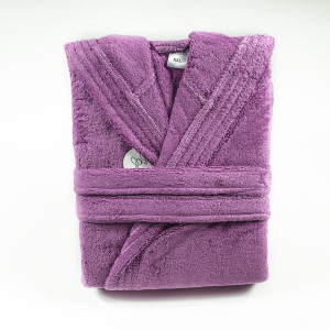 Памучен халат в лилав цвят Памучен халат в лилав цвят