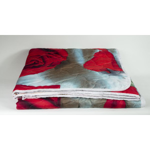 Двулицево шалте Микрофибър Червена роза