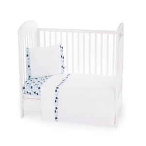 Памучен бебешки спален комплект Сини рибки