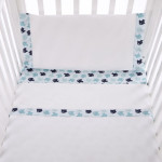 Памучен бебешки спален комплект Сини рибки