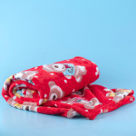 Микрофибърно бебешко одеяло Мечета - червено