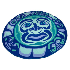 Модерна кърпа за плаж Синьо Слънце - кръгла