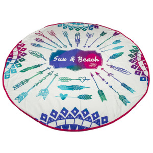 Модерна кърпа за плаж БОХЕМСКИ МОТИВИ - кръгла Модерна кърпа за плаж БОХЕМСКИ МОТИВИ - кръгла