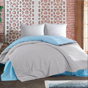 Спален комплект от сатениран памук - Blue and Gray