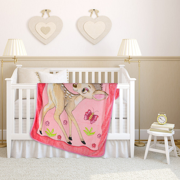 Меко бебешко одеяло в бледо розово - Грация